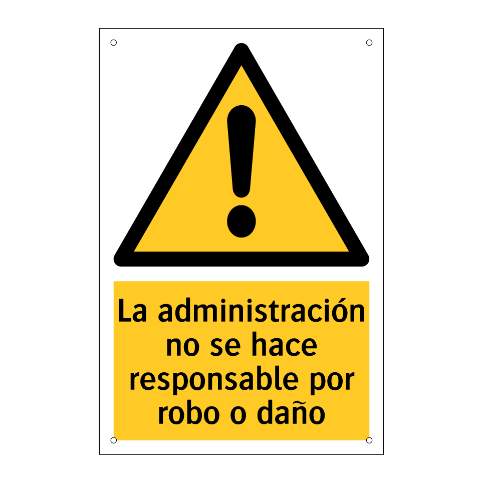 La administración no se hace responsable por robo o daño