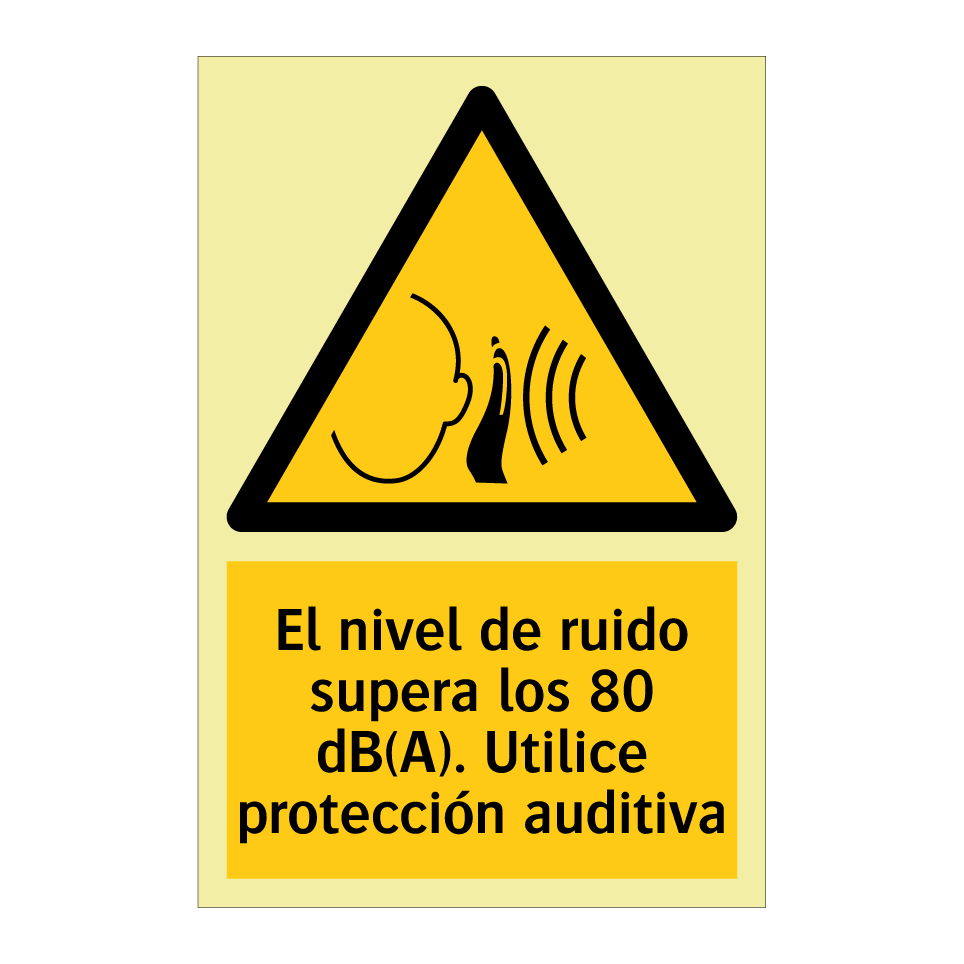 El nivel de ruido supera los 80 dB(A). Utilice protección auditiva