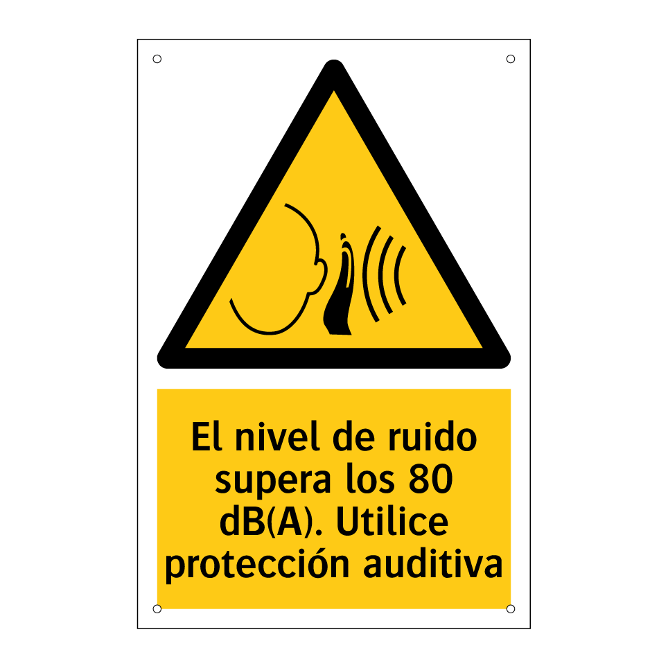 El nivel de ruido supera los 80 dB(A). Utilice protección auditiva