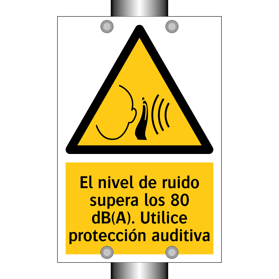 El nivel de ruido supera los 80 dB(A). Utilice protección auditiva
