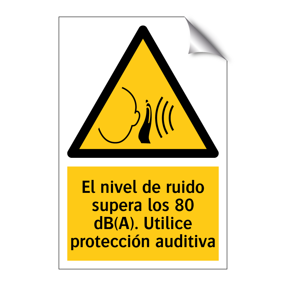 El nivel de ruido supera los 80 dB(A). Utilice protección auditiva