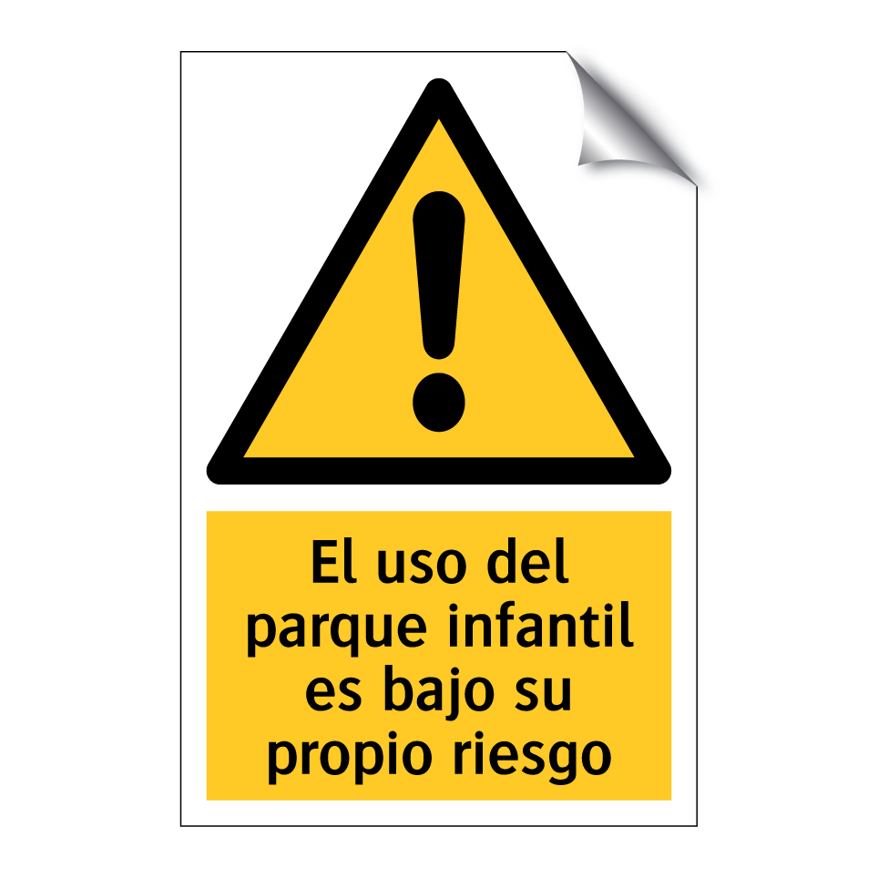 El uso del parque infantil es bajo su propio riesgo