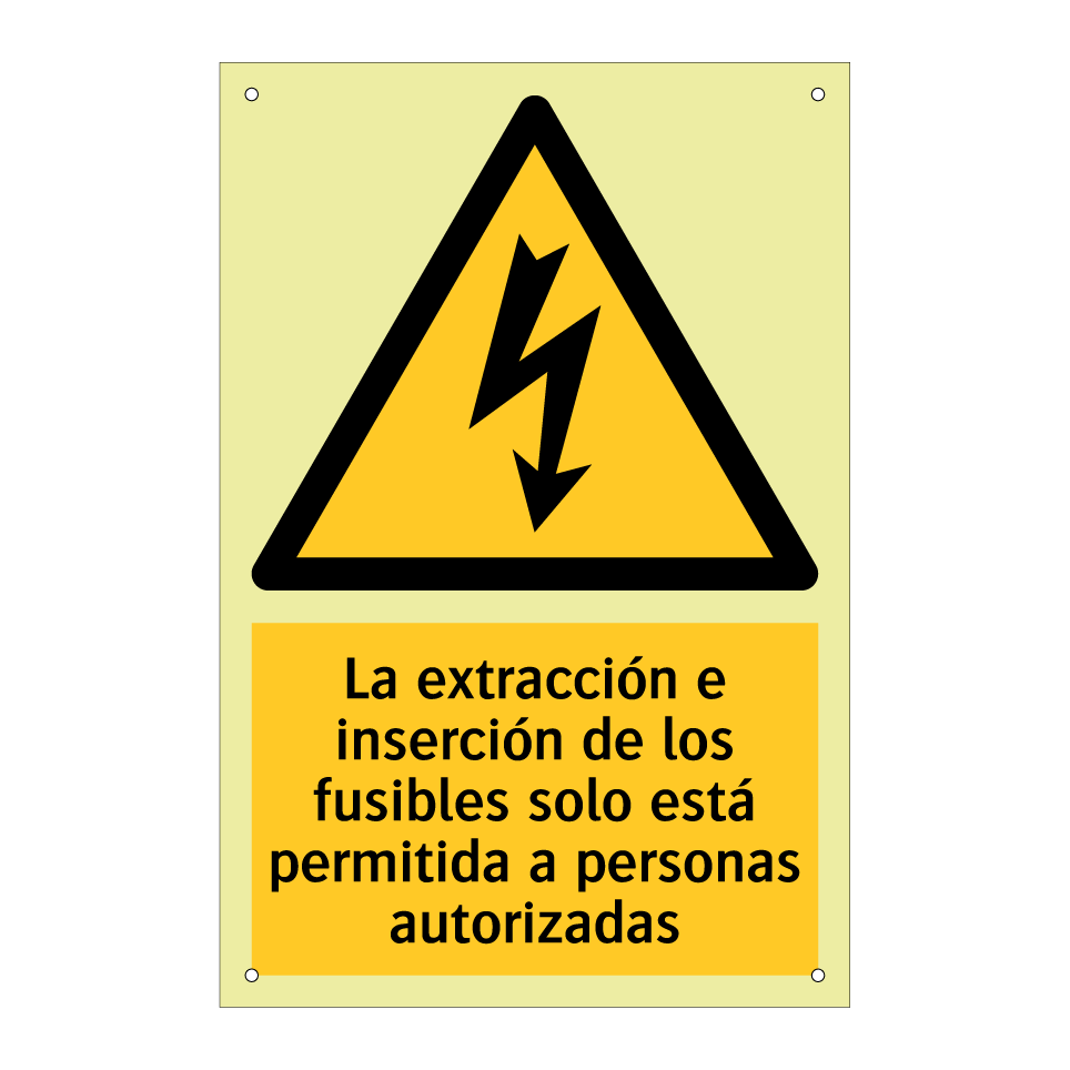 La extracción e inserción de los fusibles solo está permitida a personas autorizadas