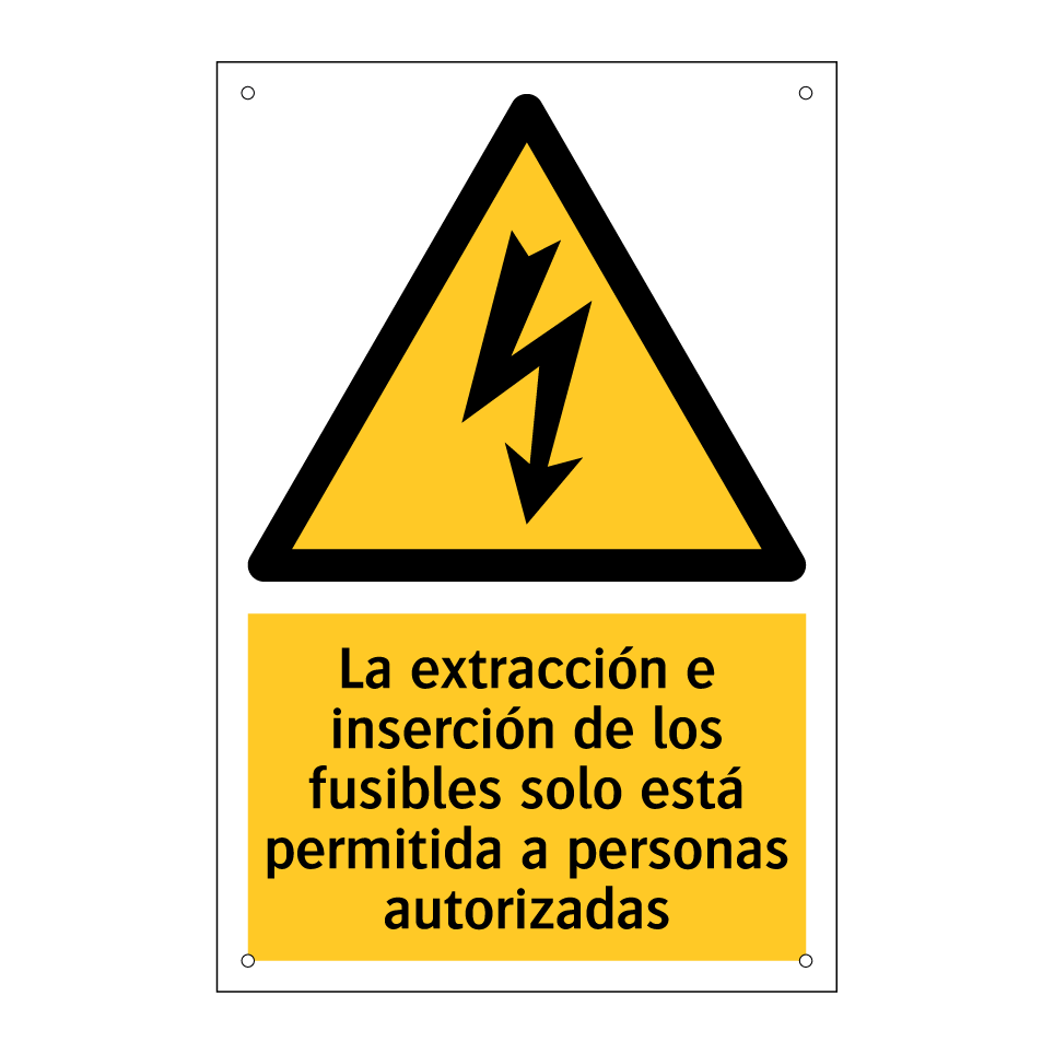 La extracción e inserción de los fusibles solo está permitida a personas autorizadas