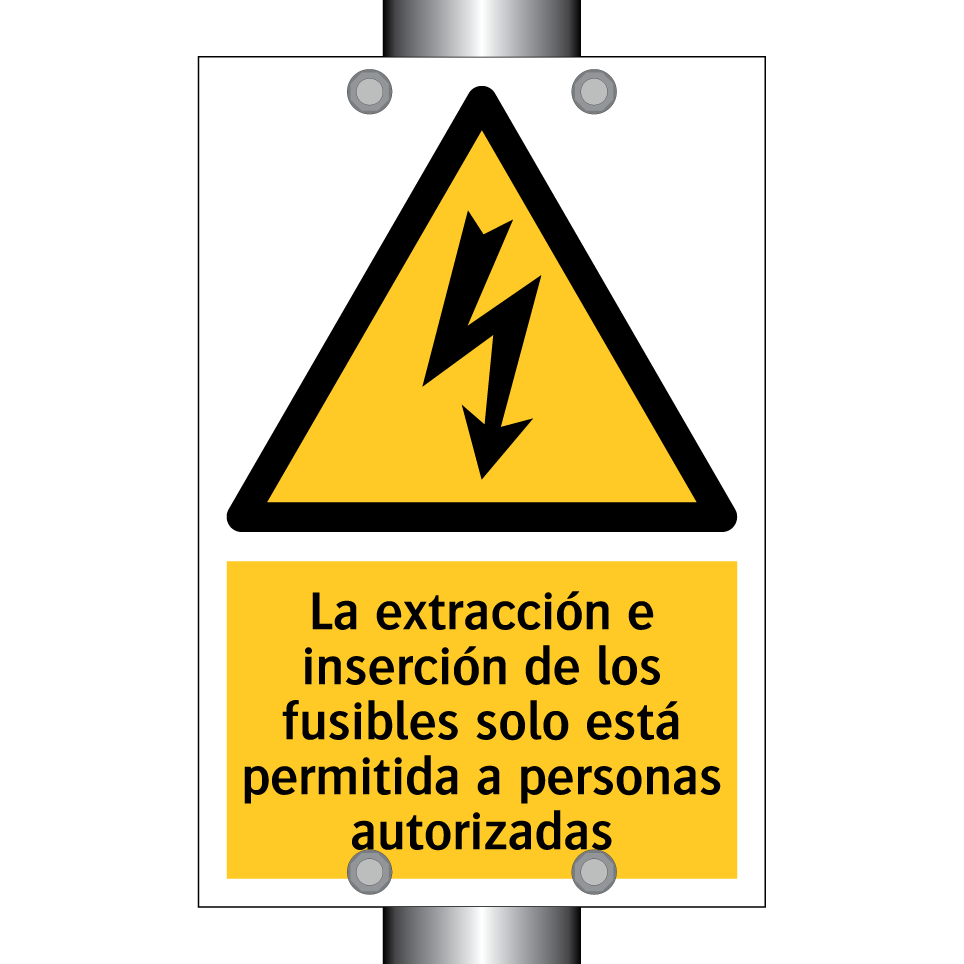 La extracción e inserción de los fusibles solo está permitida a personas autorizadas