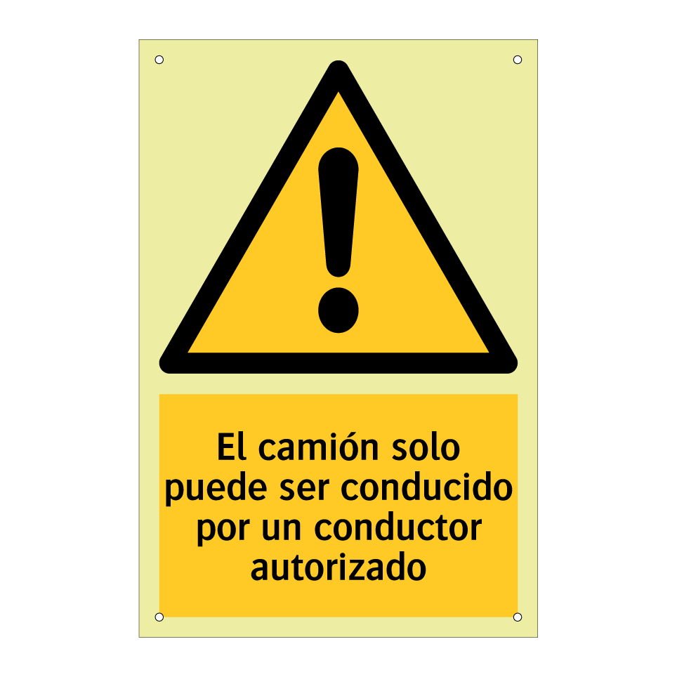 El camión solo puede ser conducido por un conductor autorizado