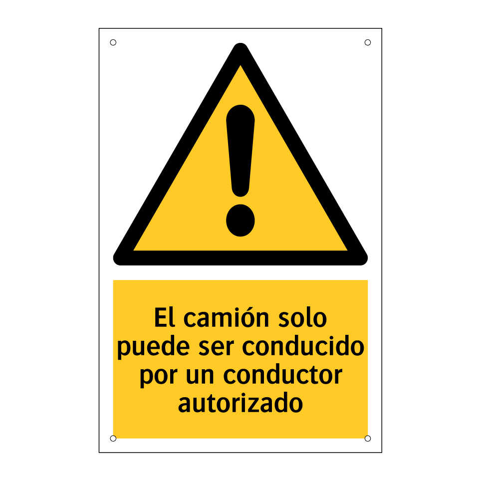 El camión solo puede ser conducido por un conductor autorizado