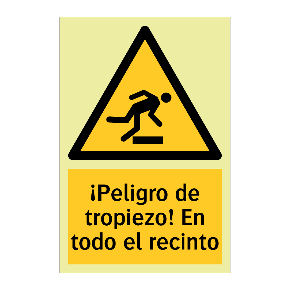¡Peligro de tropiezo! En todo el recinto