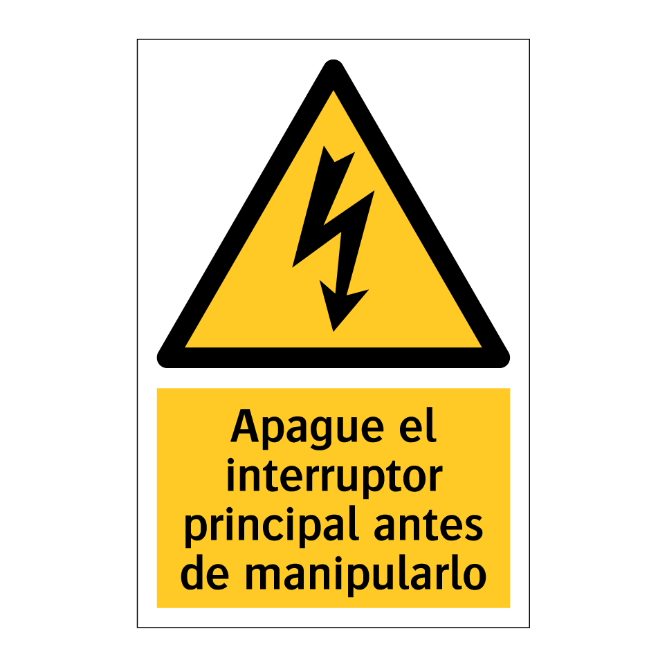 Apague el interruptor principal antes de manipularlo