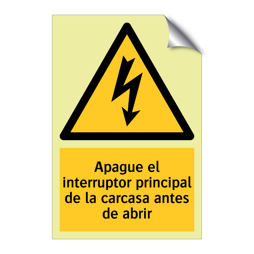 Apague el interruptor principal de la carcasa antes de abrir