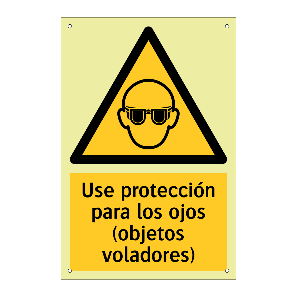 Use protección para los ojos (objetos voladores)
