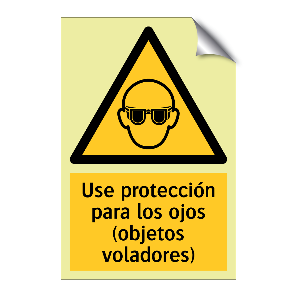 Use protección para los ojos (objetos voladores)