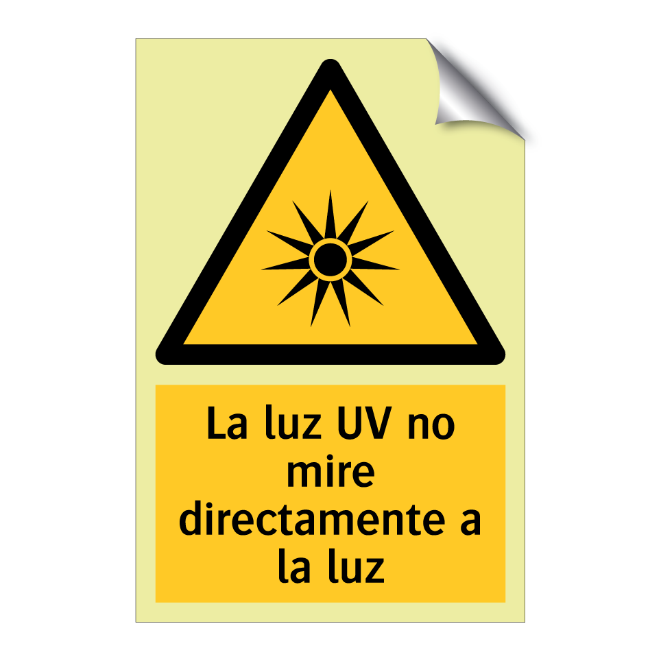 La luz UV no mire directamente a la luz