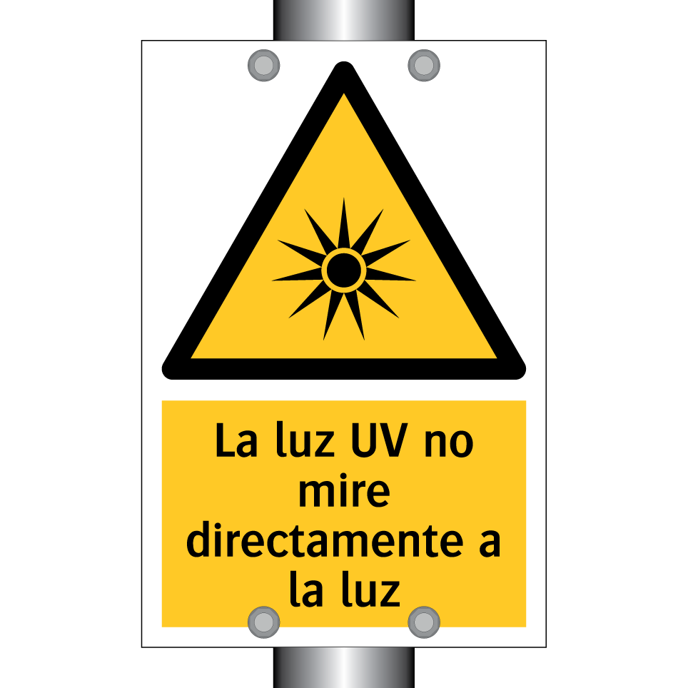 La luz UV no mire directamente a la luz