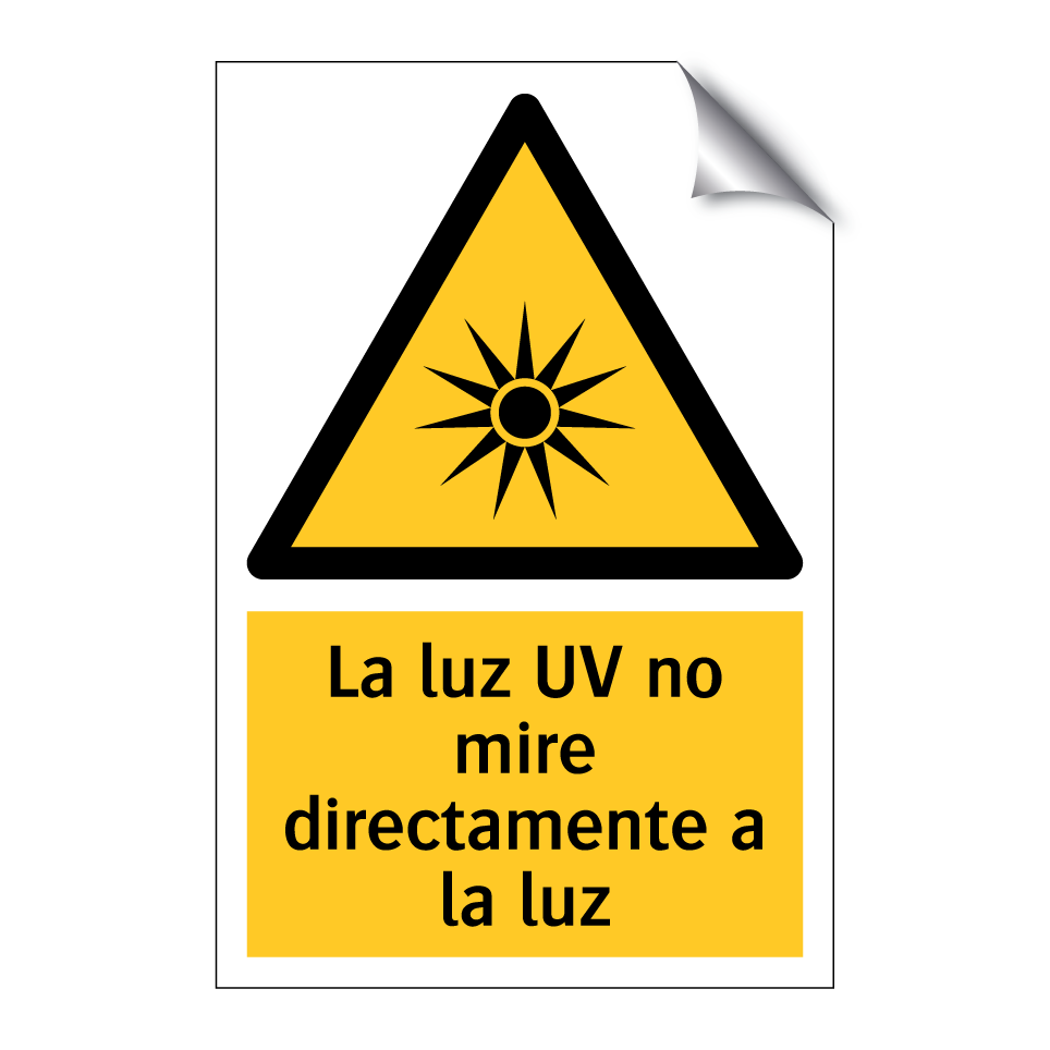 La luz UV no mire directamente a la luz