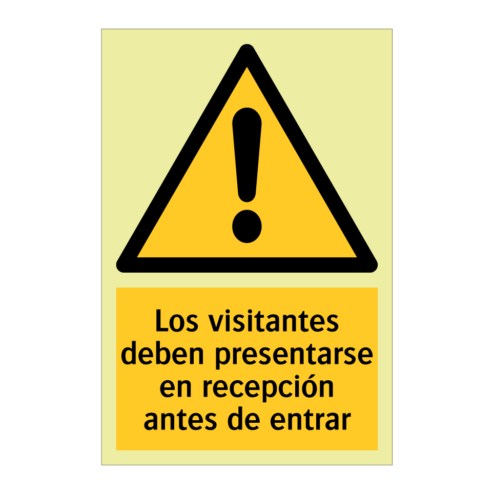Los visitantes deben presentarse en recepción antes de entrar