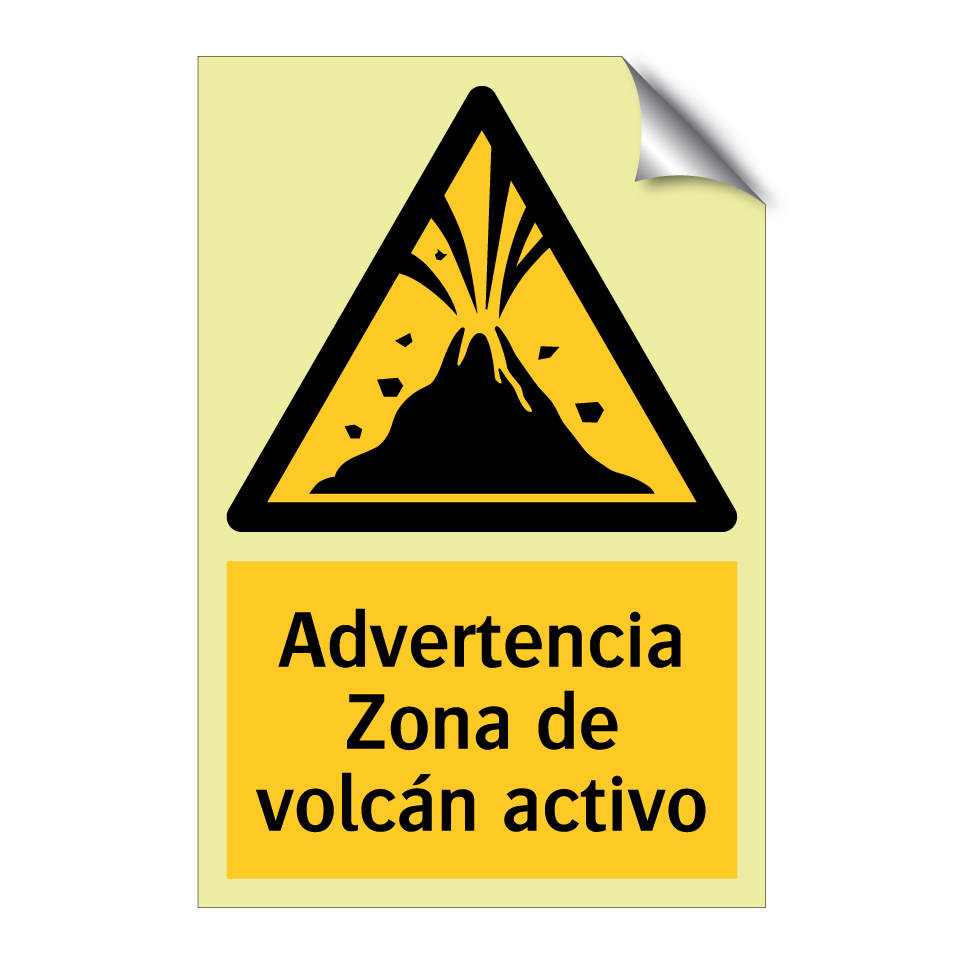 Advertencia Zona de volcán activo