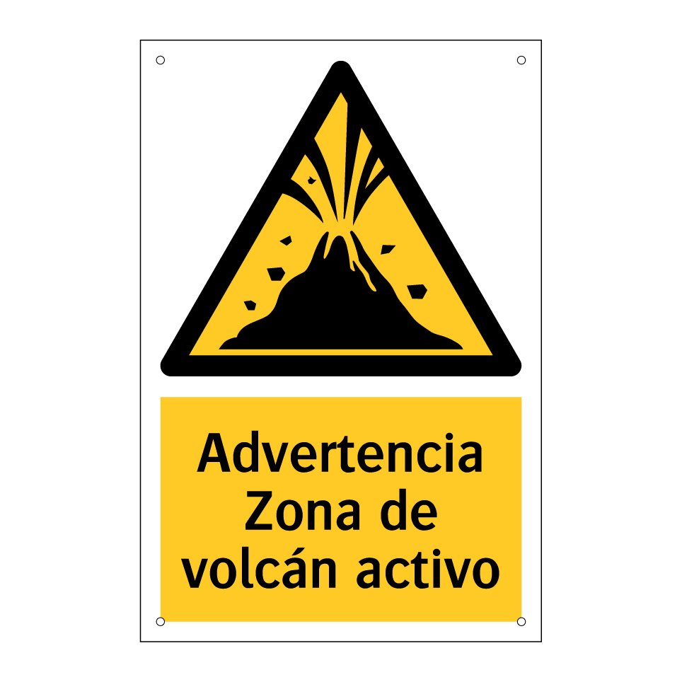 Advertencia Zona de volcán activo