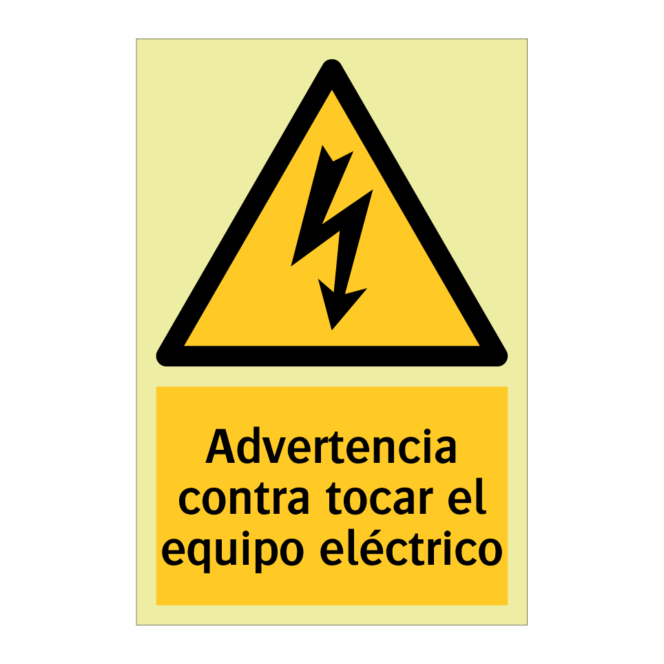 Advertencia contra tocar el equipo eléctrico