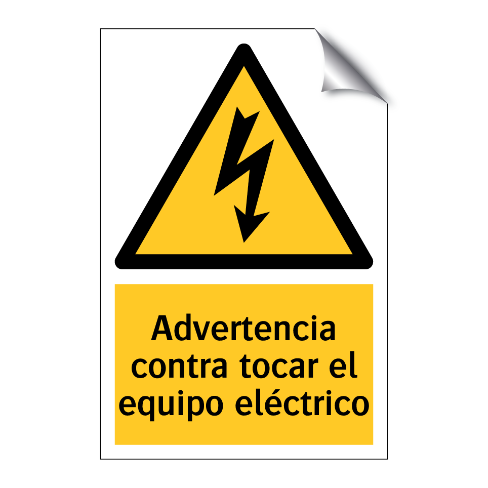 Advertencia contra tocar el equipo eléctrico
