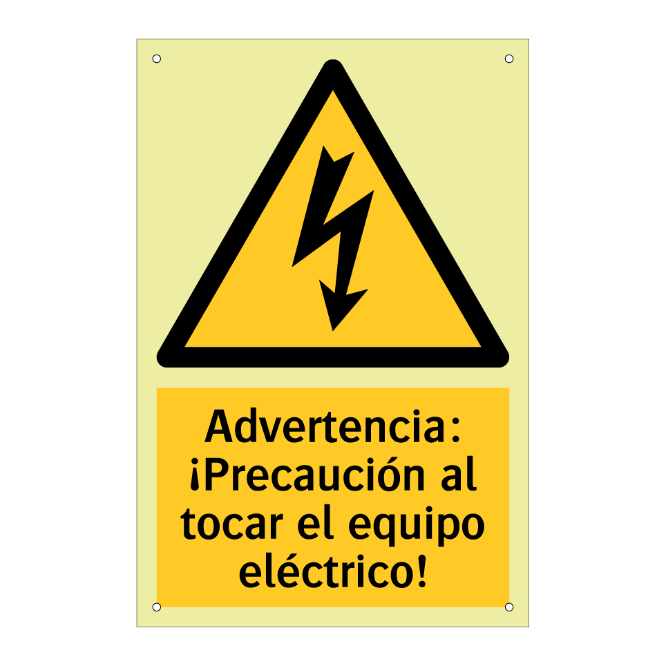Advertencia: ¡Precaución al tocar el equipo eléctrico!