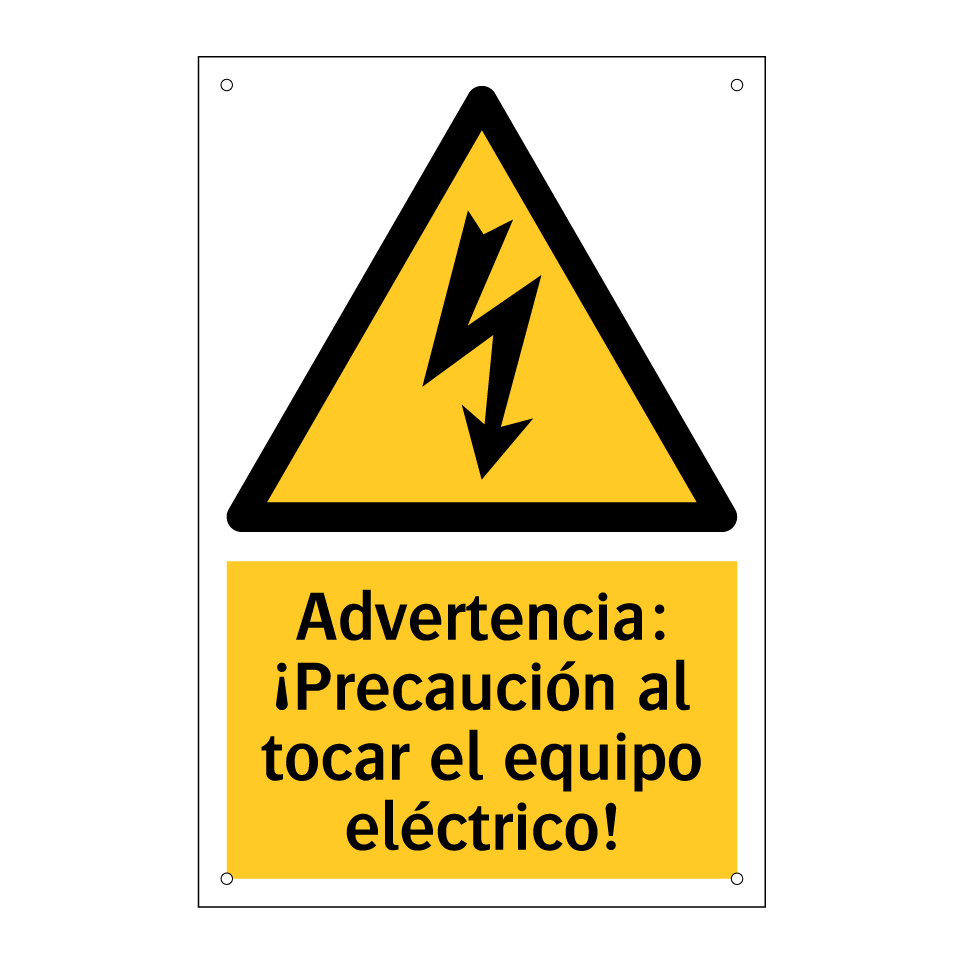 Advertencia: ¡Precaución al tocar el equipo eléctrico!