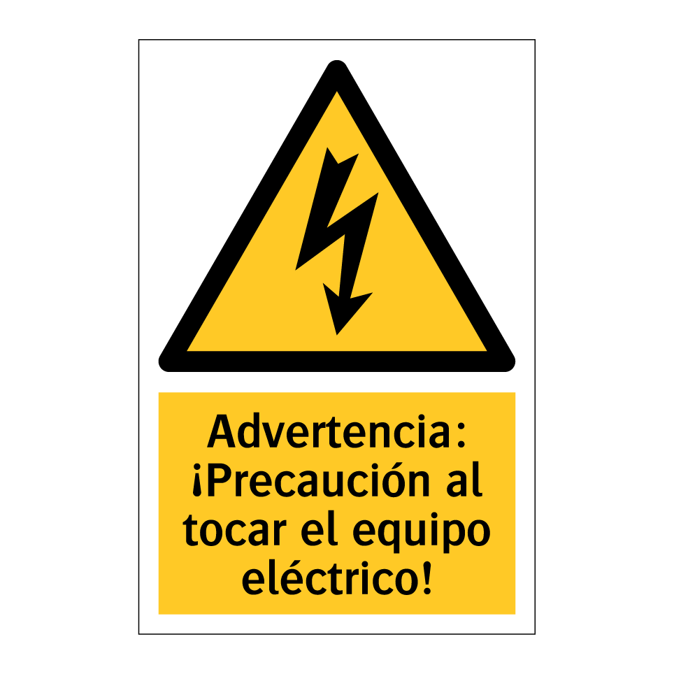 Advertencia: ¡Precaución al tocar el equipo eléctrico!
