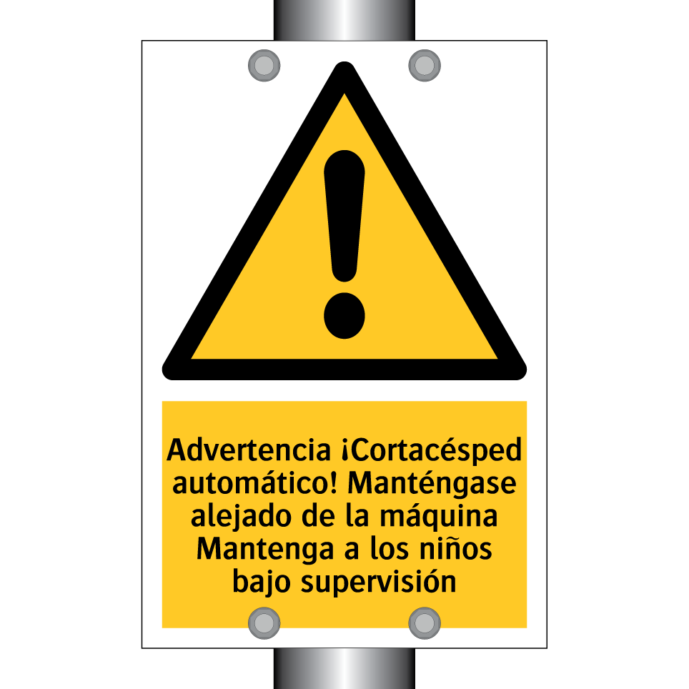 Advertencia ¡Cortacésped automático! Manténgase alejado de la máquina Mantenga a los niños bajo supervisión