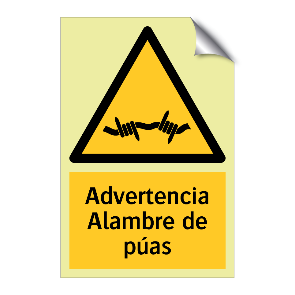 Advertencia Alambre de púas