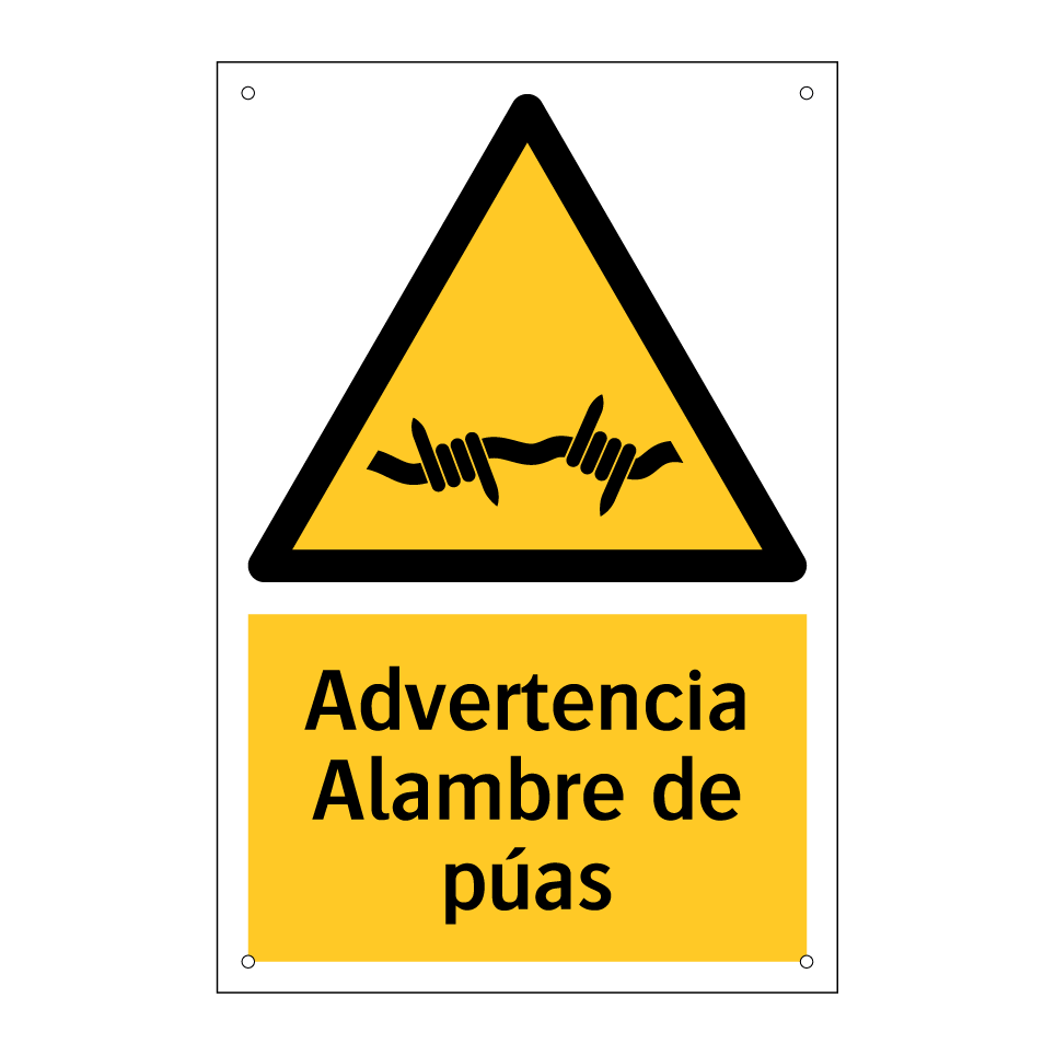 Advertencia Alambre de púas