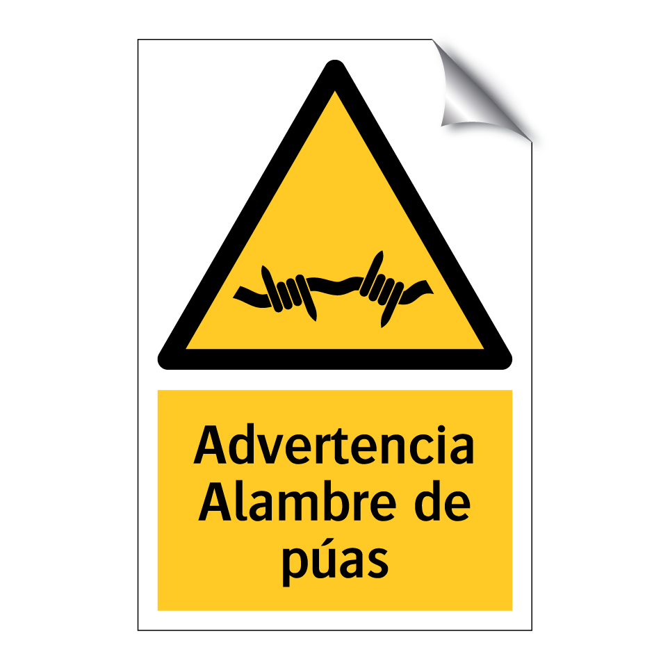 Advertencia Alambre de púas