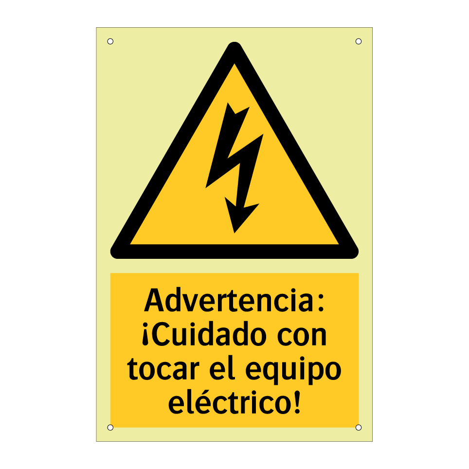 Advertencia: ¡Cuidado con tocar el equipo eléctrico!