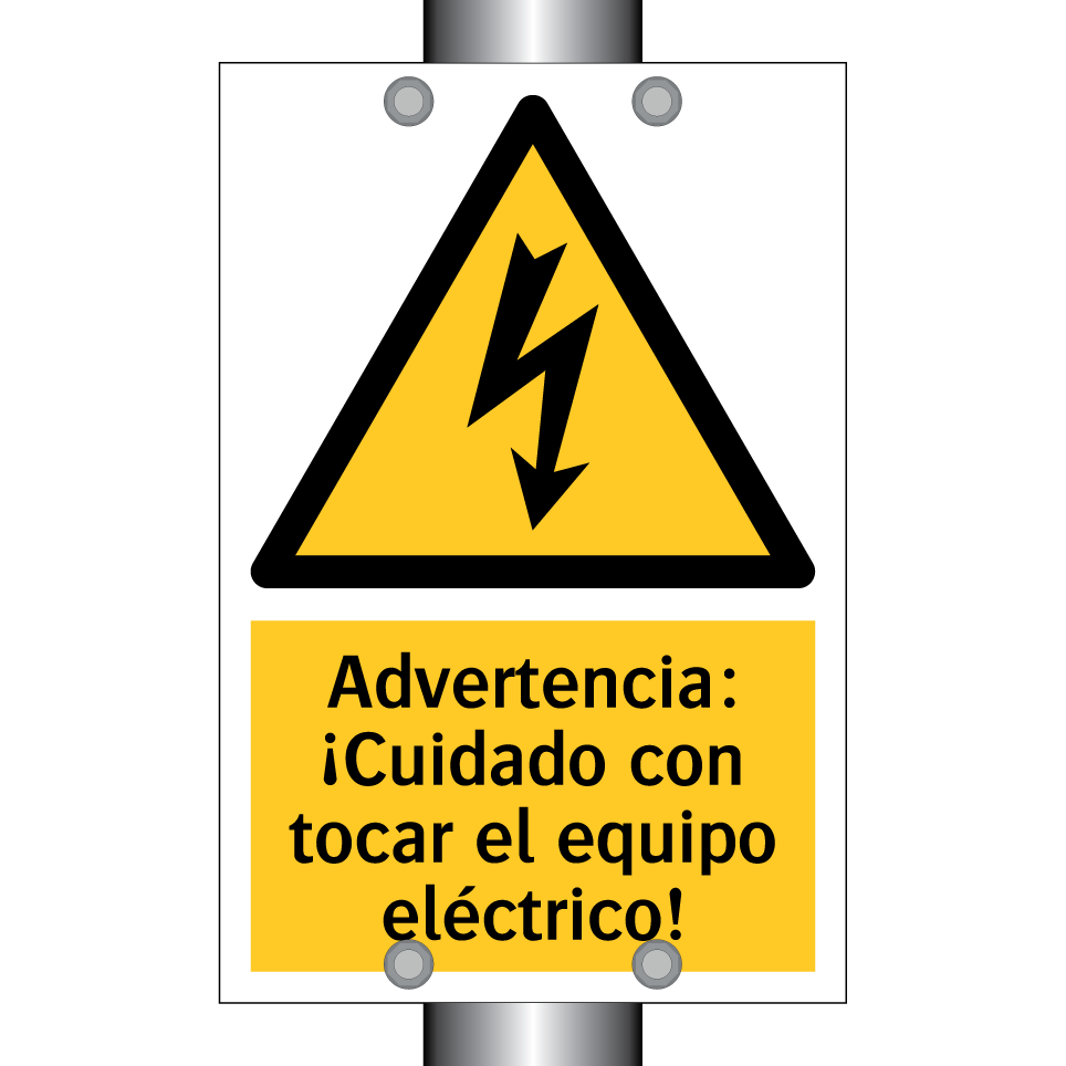 Advertencia: ¡Cuidado con tocar el equipo eléctrico!