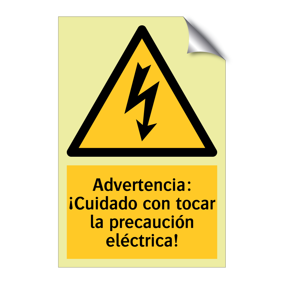 Advertencia: ¡Cuidado con tocar la precaución eléctrica!