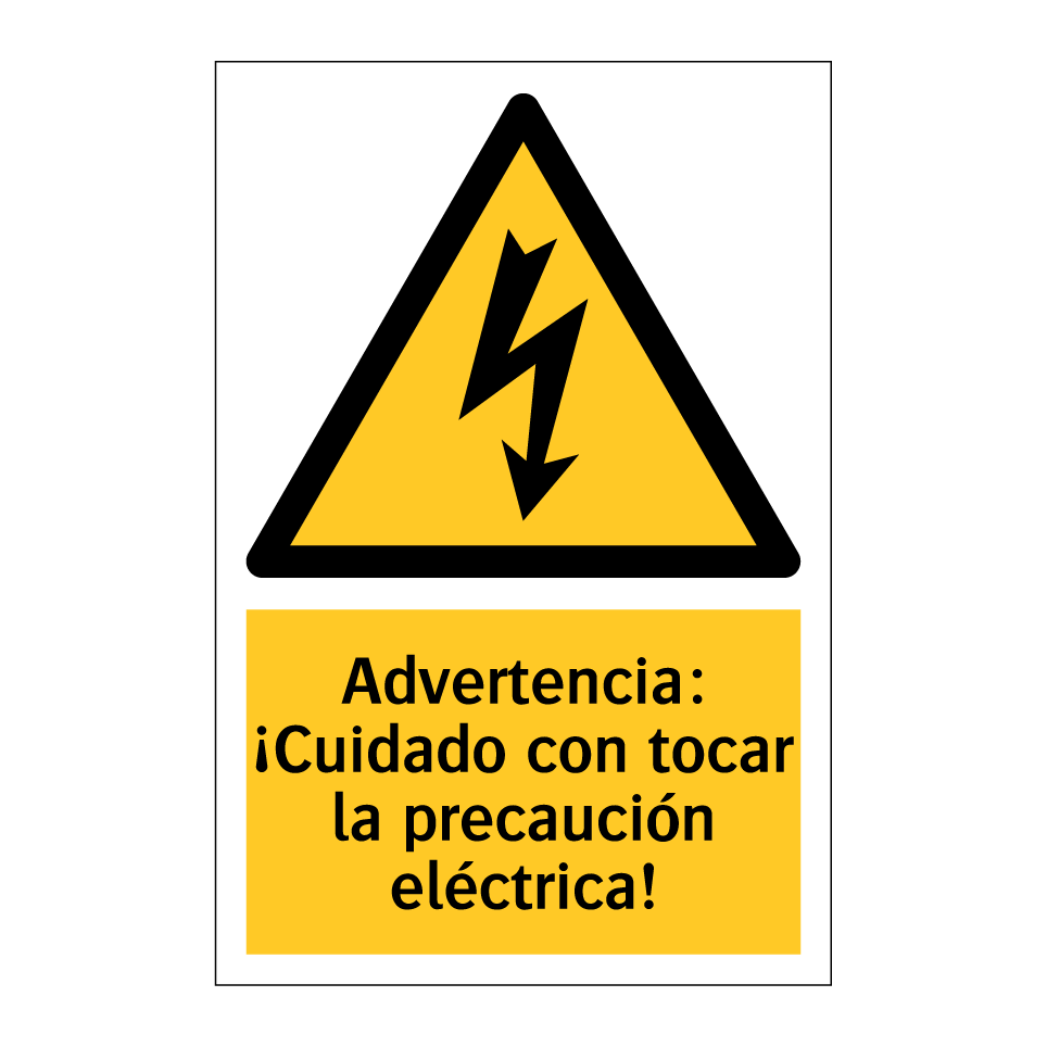 Advertencia: ¡Cuidado con tocar la precaución eléctrica!