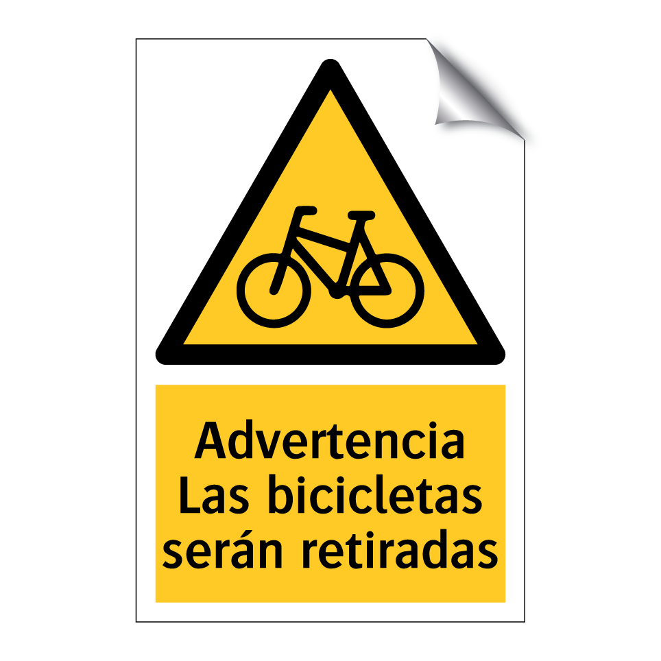 Advertencia Las bicicletas serán retiradas