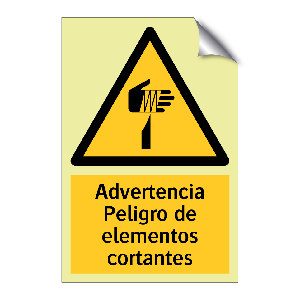 Advertencia Peligro de elementos cortantes