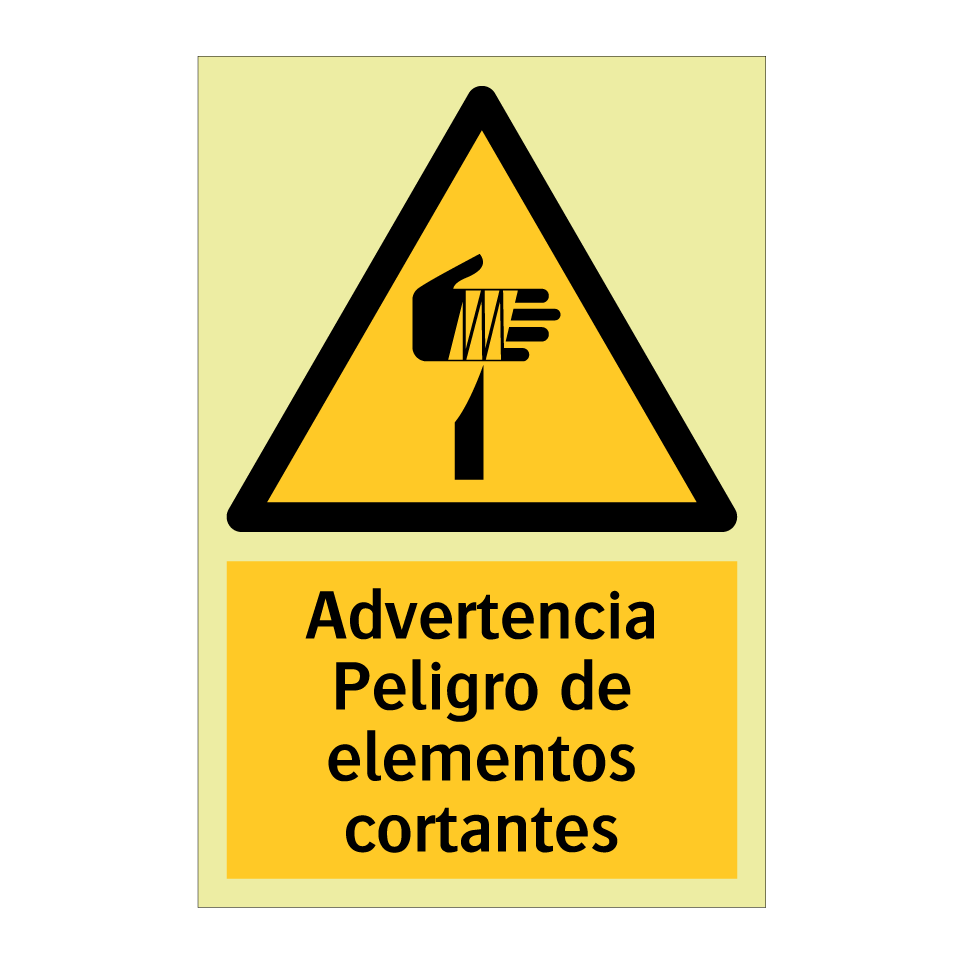 Advertencia Peligro de elementos cortantes