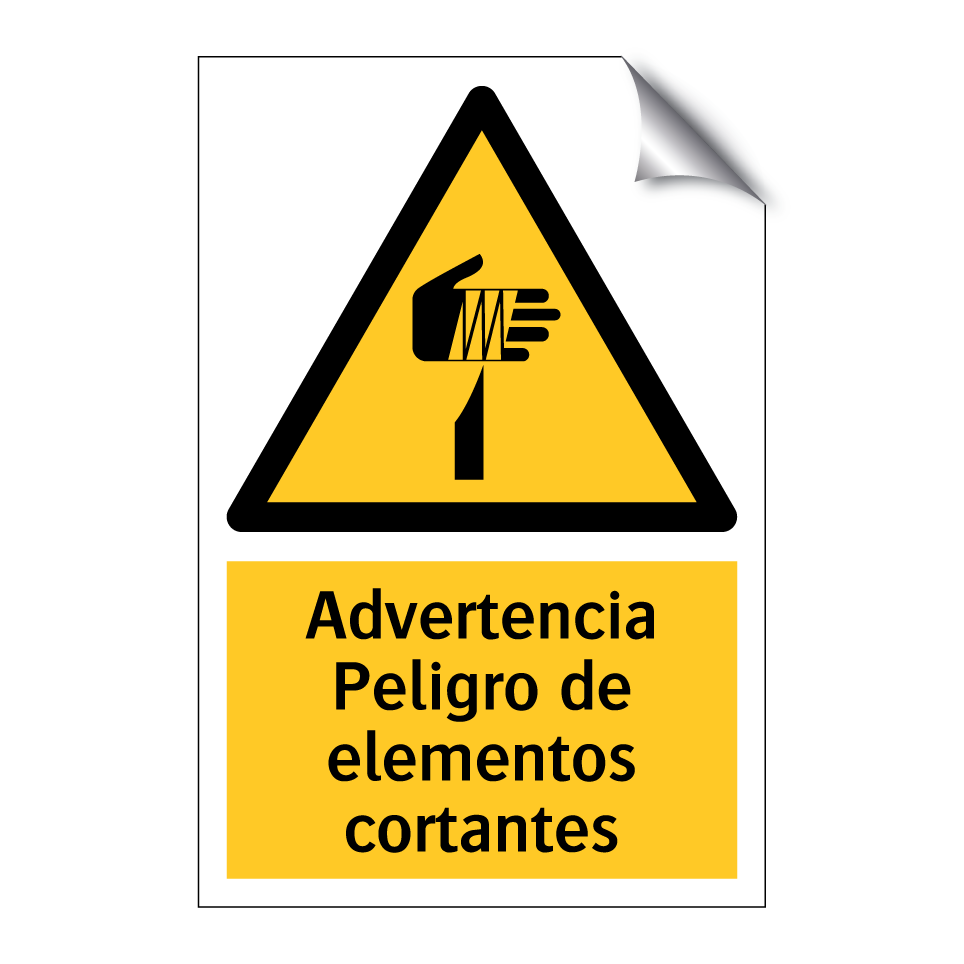 Advertencia Peligro de elementos cortantes