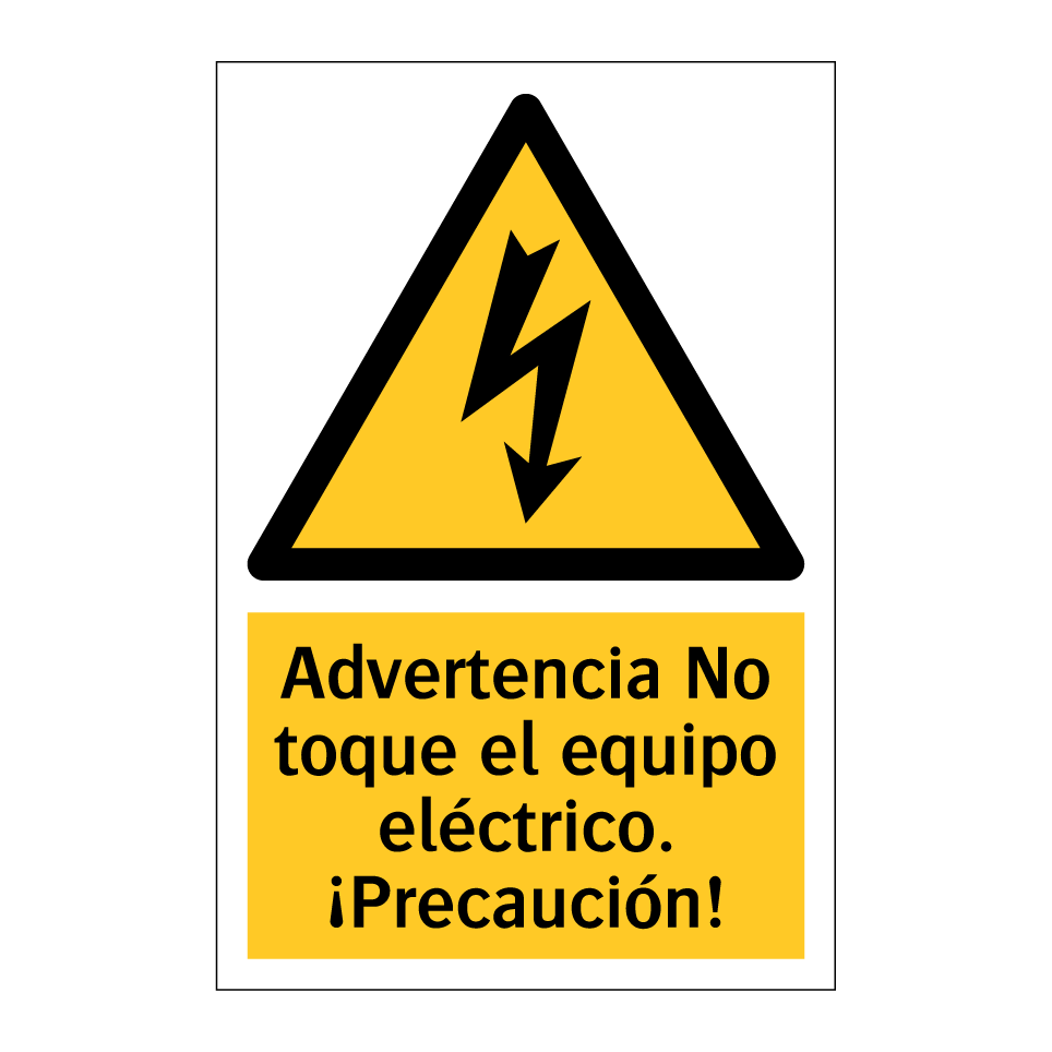 Advertencia No toque el equipo eléctrico. ¡Precaución!