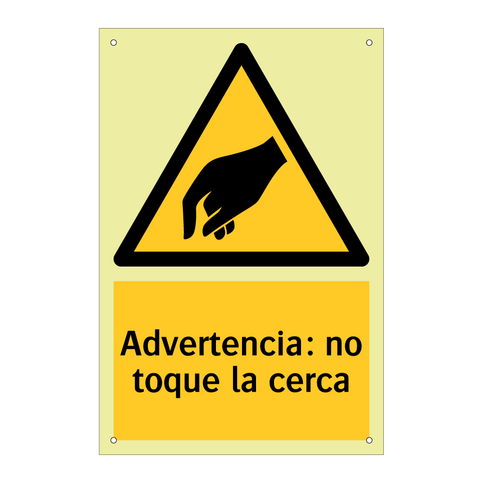 Advertencia: no toque la cerca