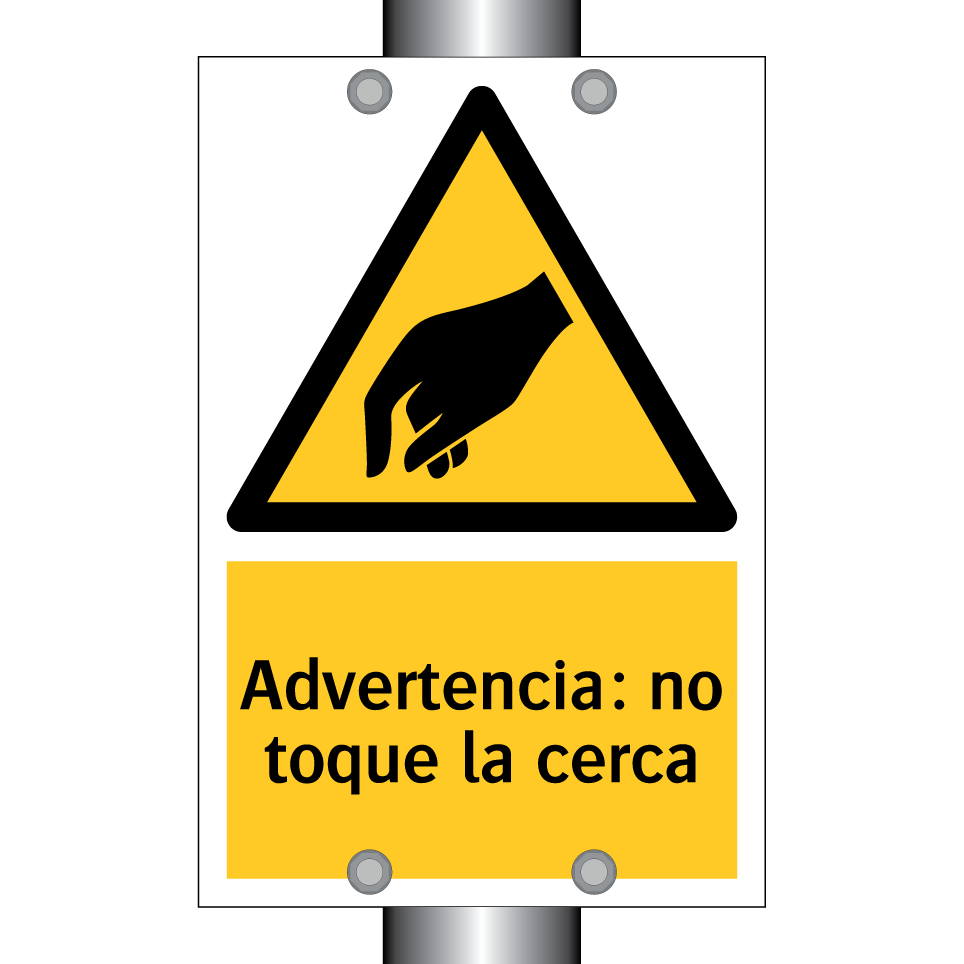 Advertencia: no toque la cerca