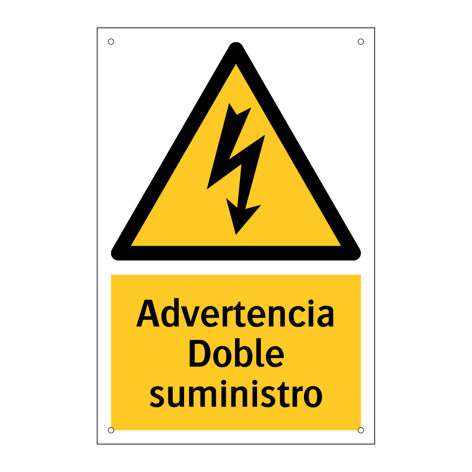 Advertencia Doble suministro