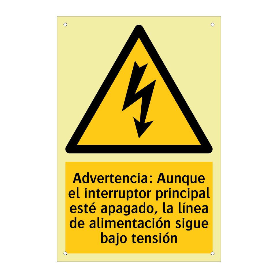 Advertencia: Aunque el interruptor principal esté apagado, la línea de alimentación sigue bajo tensión