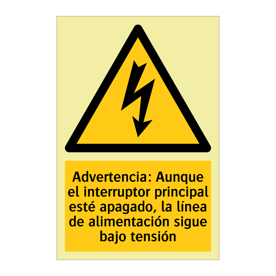 Advertencia: Aunque el interruptor principal esté apagado, la línea de alimentación sigue bajo tensión