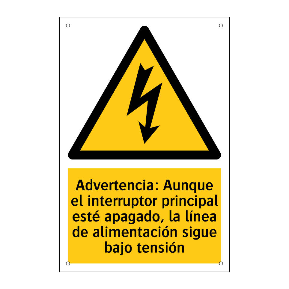 Advertencia: Aunque el interruptor principal esté apagado, la línea de alimentación sigue bajo tensión