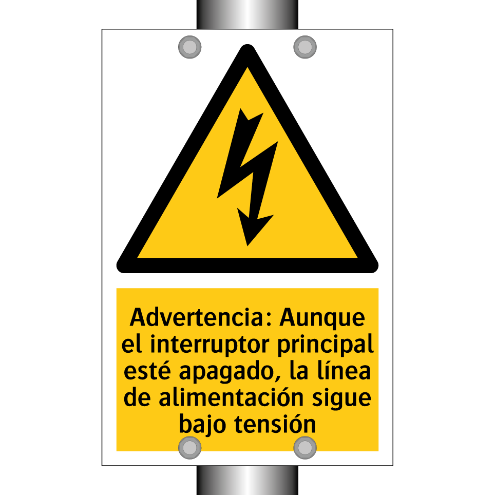 Advertencia: Aunque el interruptor principal esté apagado, la línea de alimentación sigue bajo tensión