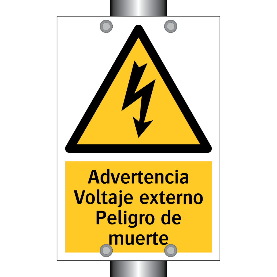 Advertencia Voltaje externo Peligro de muerte