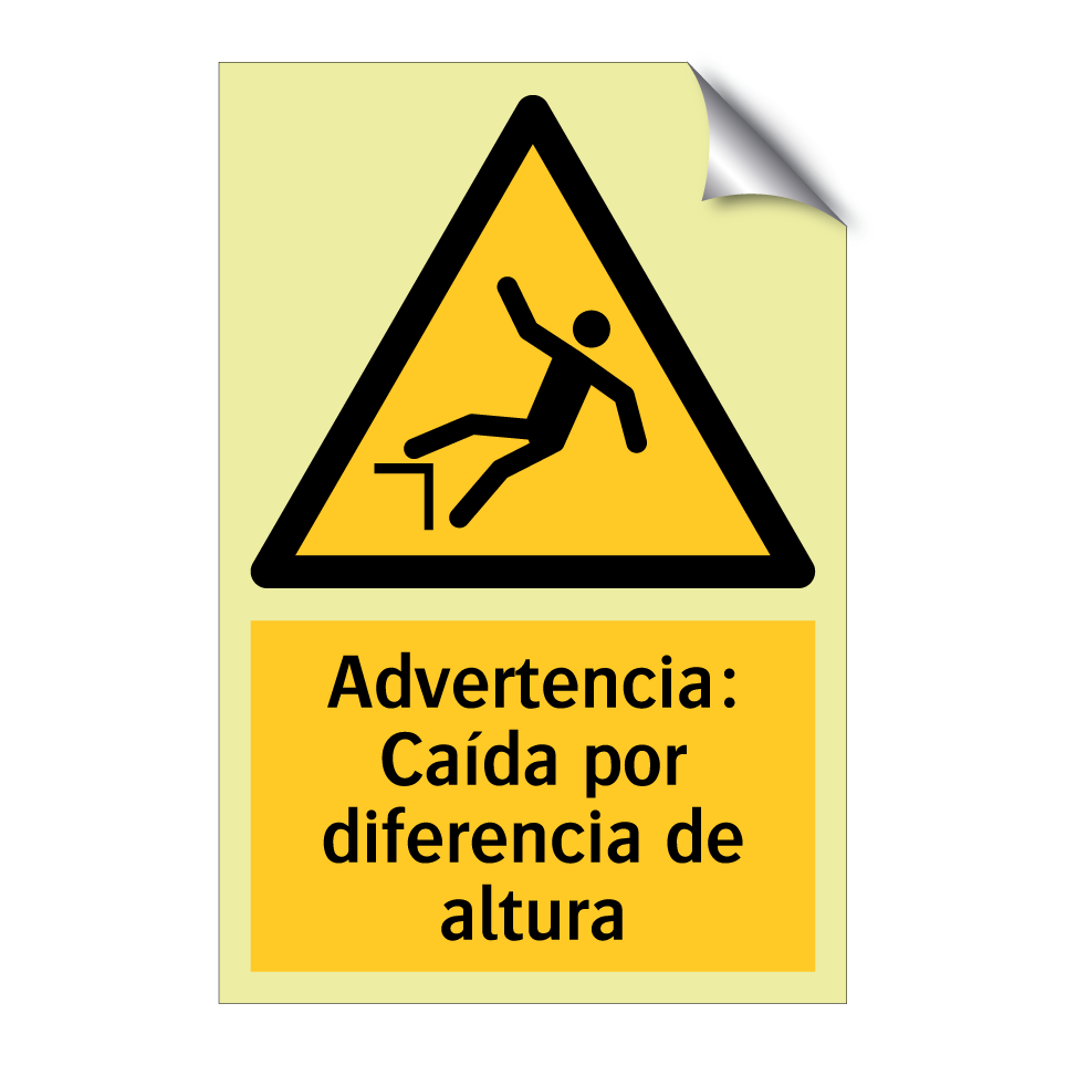 Advertencia: Caída por diferencia de altura