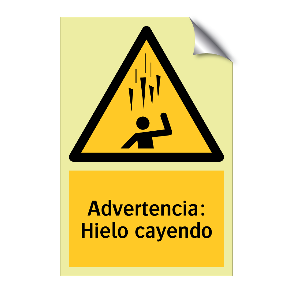 Advertencia: Hielo cayendo